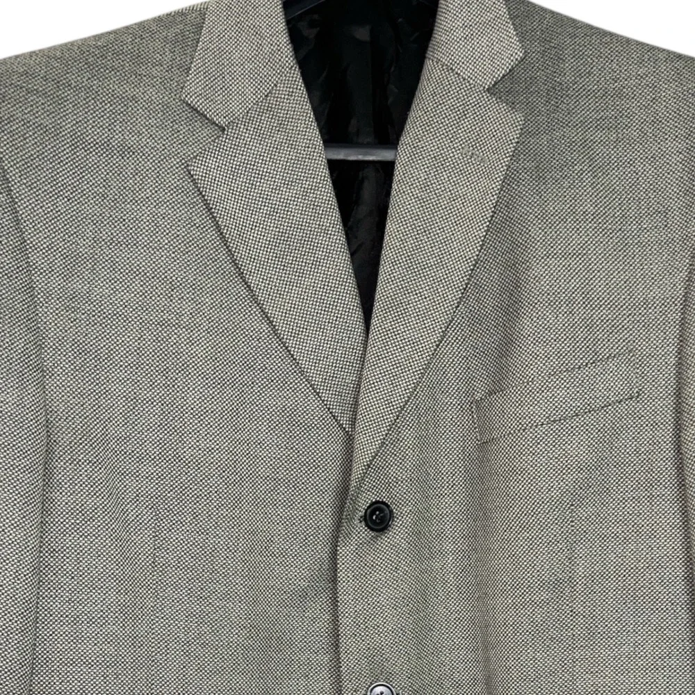 Dockers Mens Wool Blend Blazer Sport Coat 44R Beige Weave‎ Three Button Classic